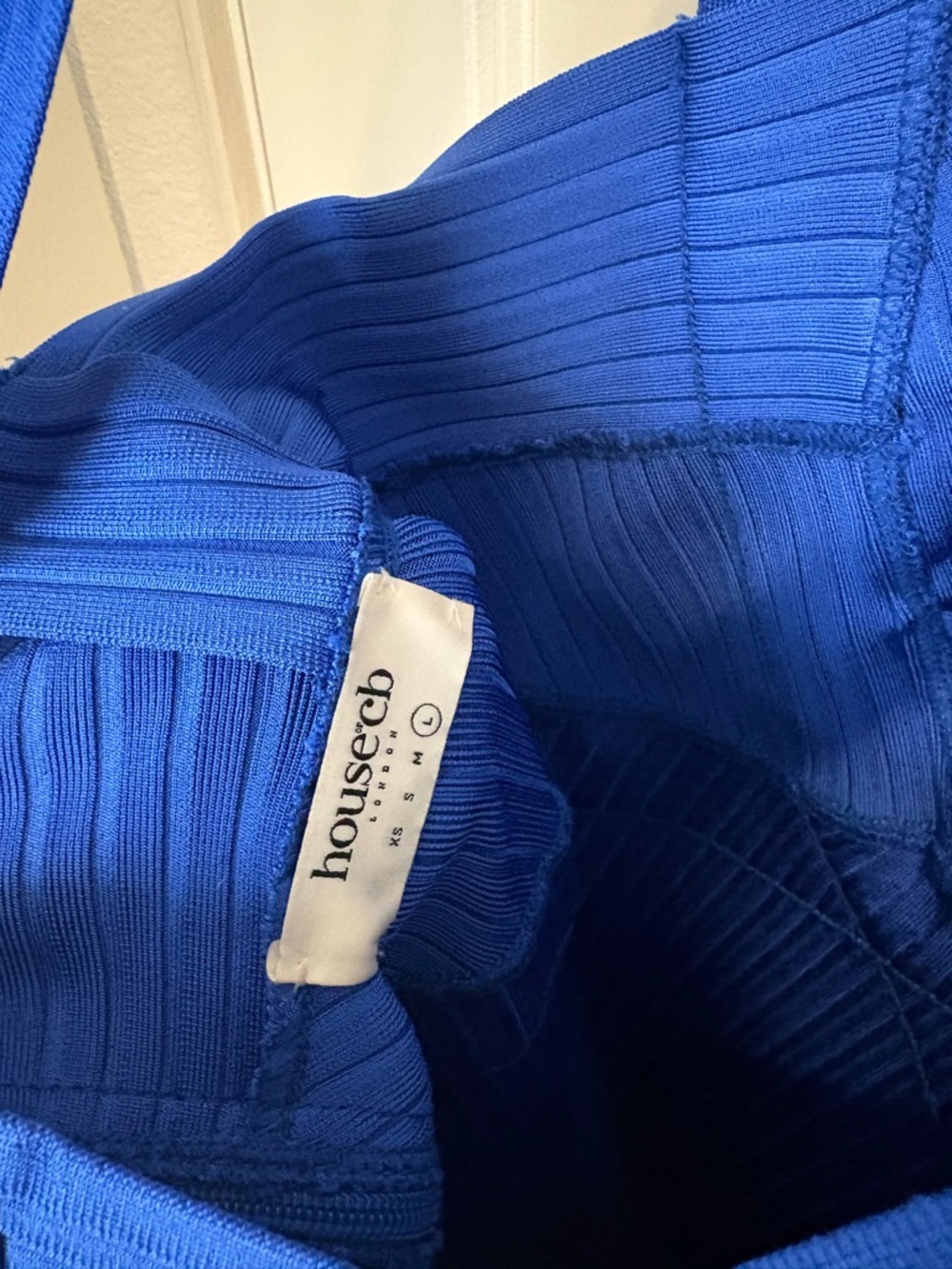 House of CB Cobalt Blue Ribbed Bodycon Midi Dress - Picture 3 of 7